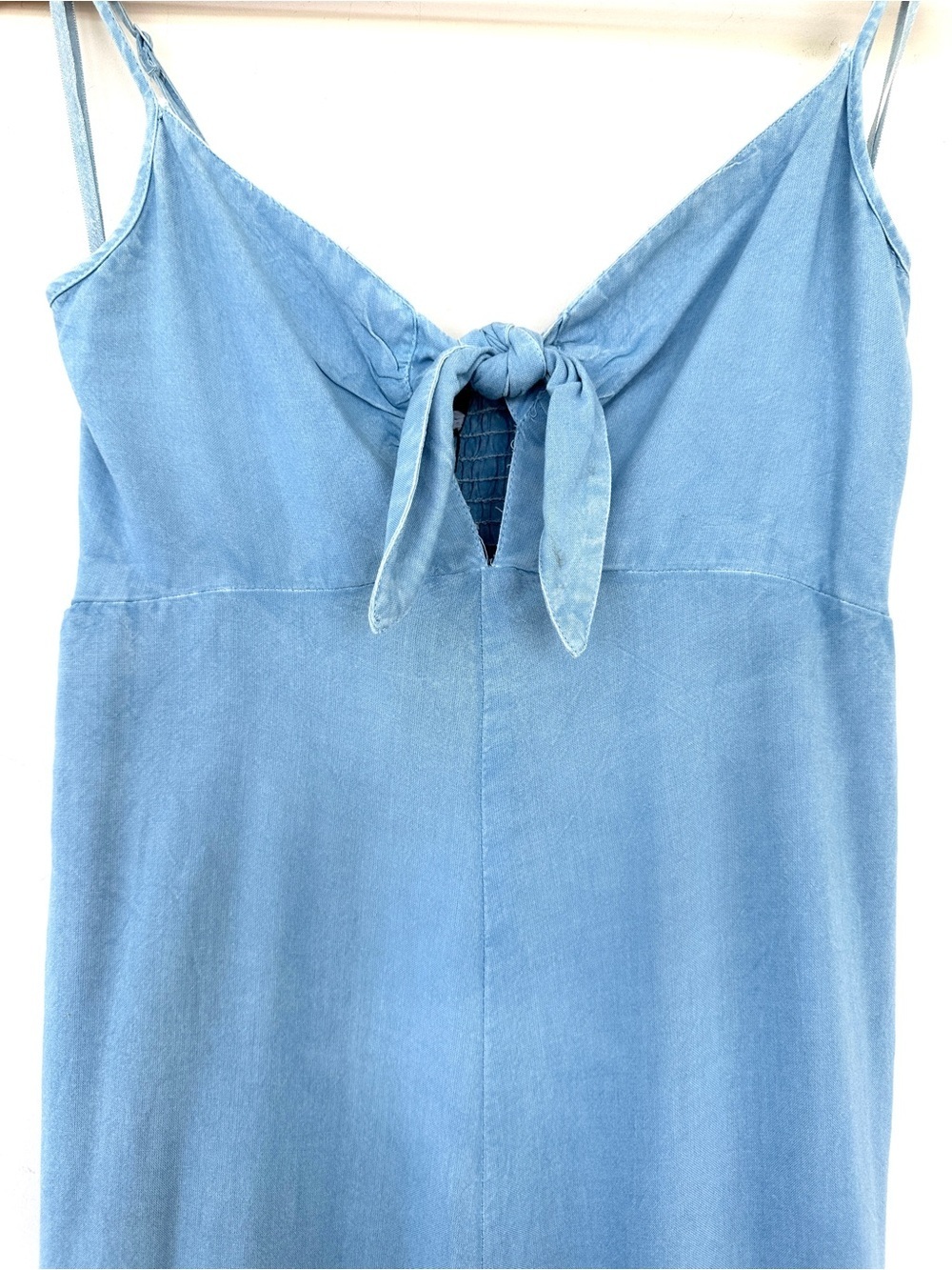 Sim & Sam Light Blue Tie-Front Jumpsuit, with elasticized back, NWT